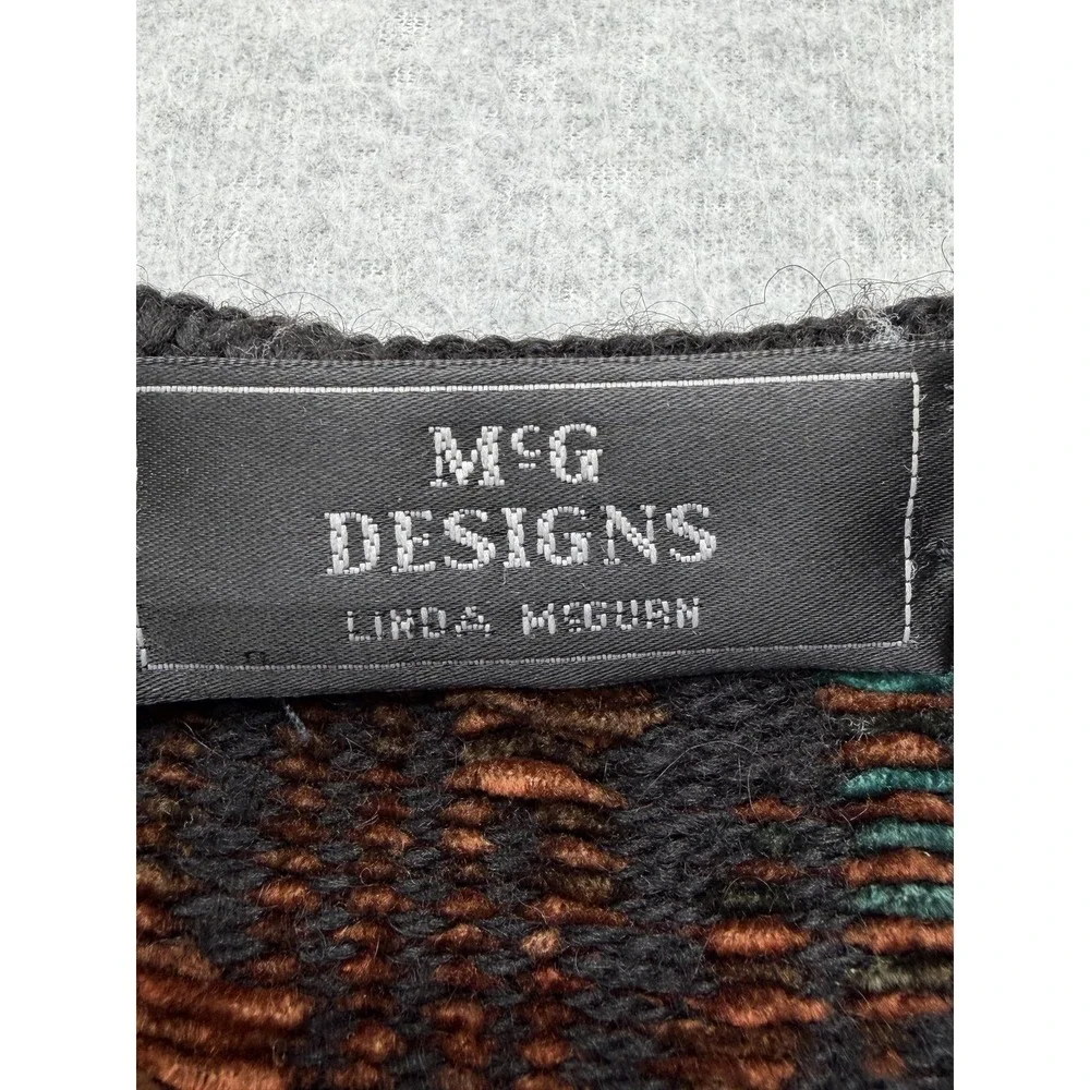 Vintage McG Designs Cardigan Sweater Womens M Multicolor Geometric Button Knit